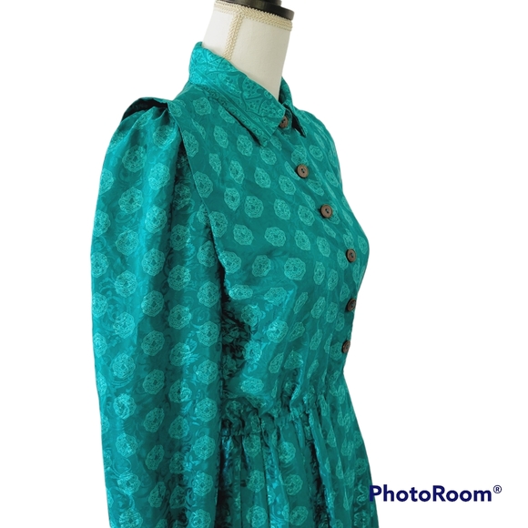 Vintage 80’s Schrader Petite Pleated Dress - Picture 6 of 8